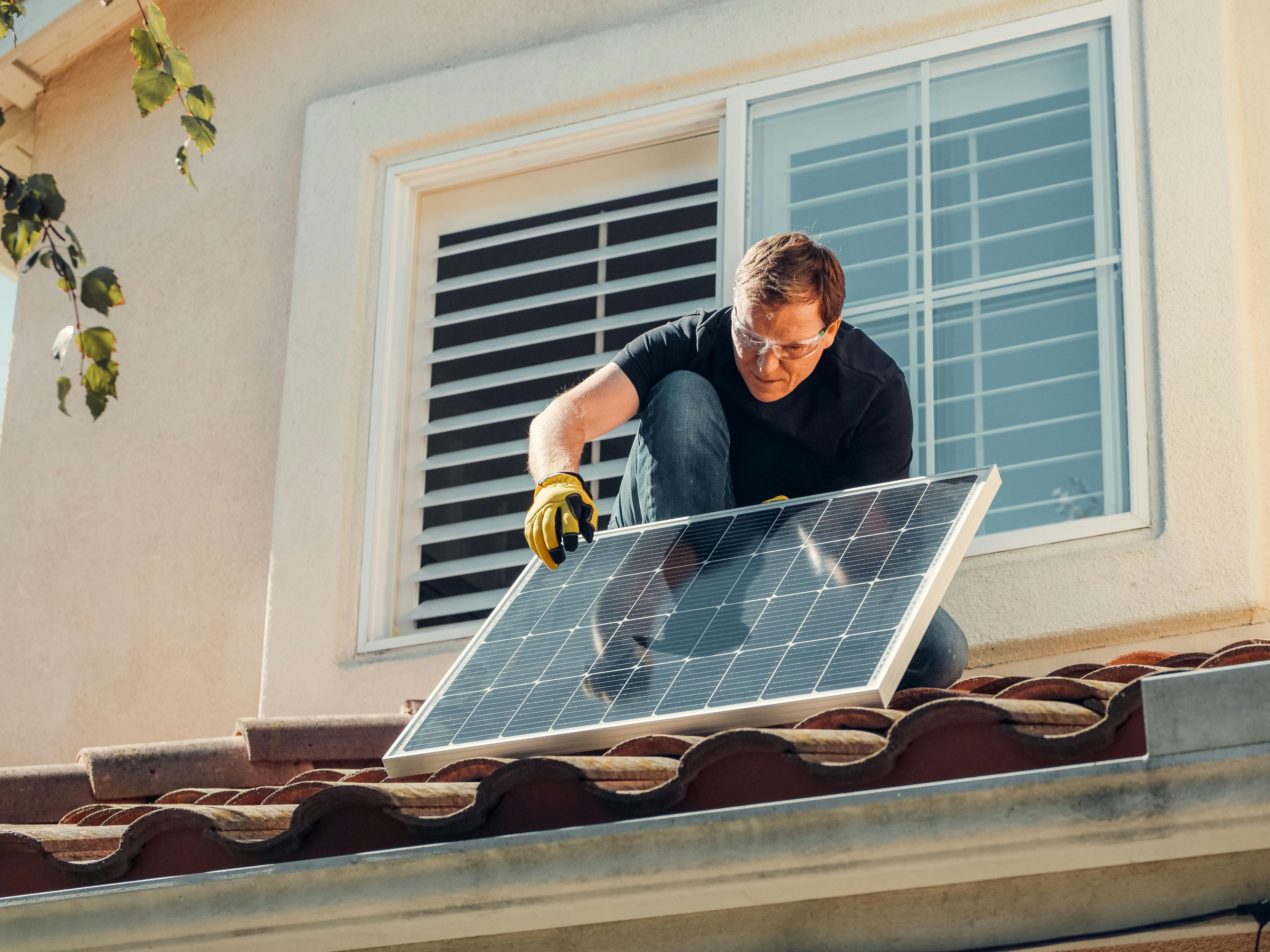 Solar installation on a tile roof